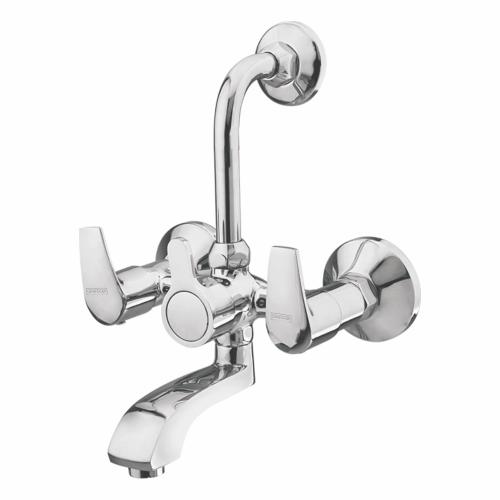 Wall Mixer with Provision for Overhead Shower with L-Bend Pipe Chrome